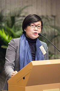Ms. Florence Hui, Under Secretary for Home Affairs, HKSAR delivers a speech